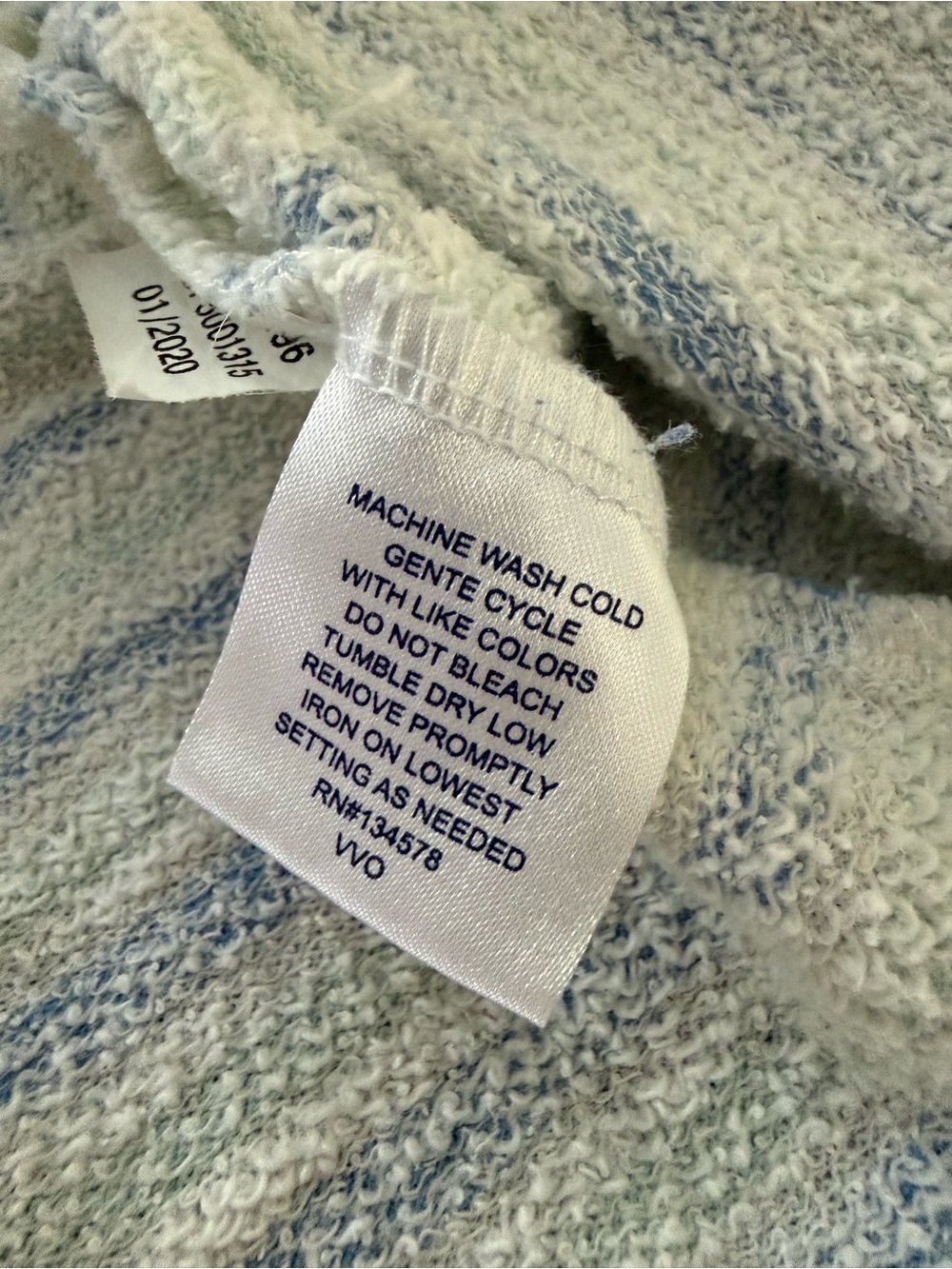 Vineyard Vines Striped Hooded Pullover Hoodie Blue Mint White Women’s XL - Picture 8 of 9